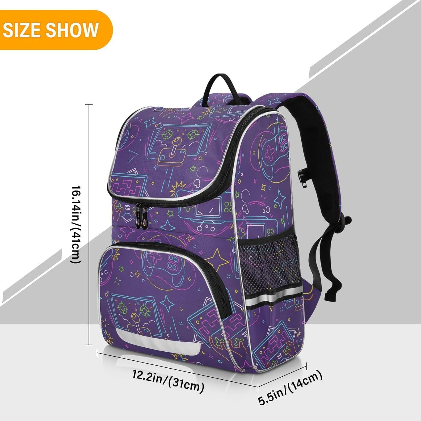 Gamepad Game Weapon Cute Backpack For Girls Kids Backpack Boys Teen School Bag Bookbag Travel Daypacks