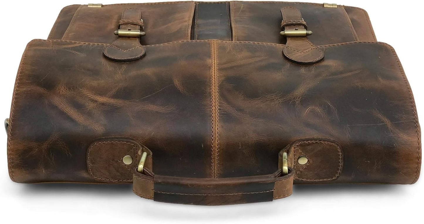 VANSI Leather Laptop Bag Brief Case cross Body Messenger Bag Office Bag For Men and Women 16"