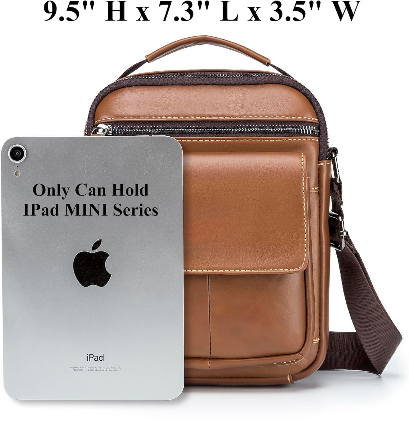 Men’s Genuine Leather Messenger Bag – Small Crossbody Shoulder Purse for Casual & Business