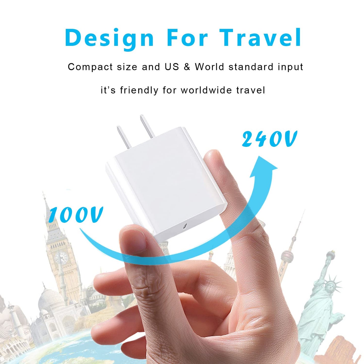 iPhone 16/15 Fast Charger Block, USB Type C Wall Charger 2Pack 20W PD Charging Brick Power Adapter Plug Box for Apple iPhone 16 Pro Max/iPhone 15 Plus/iPhone 14 Pro Max/14 Plus/13 Pro/12 Pro/Mini/iPad