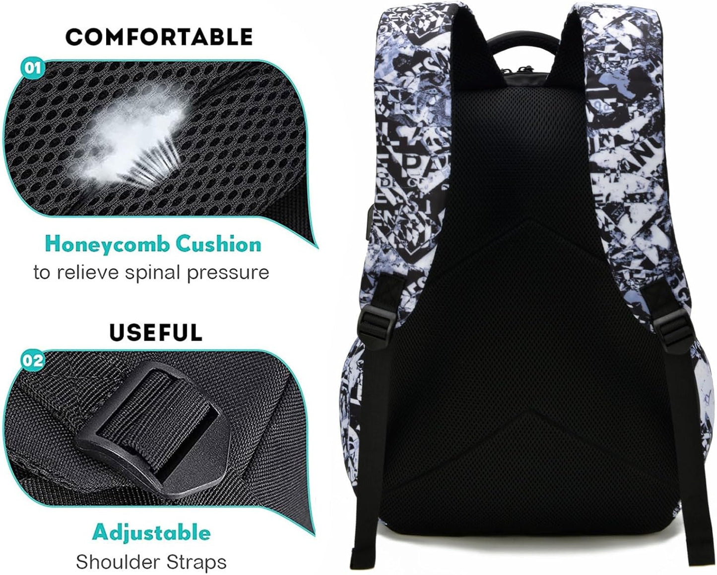 School Backpack for Boys, Kids Backpacks Laptop Backpack with USB Charging Port, Lightweight Bookbag for Elementary Middle School Bags Waterproof Travel Backpack