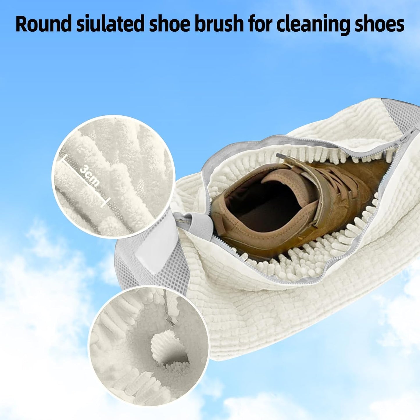 2-Packs Shoe Washing Bag for Washing Machine,Laundry Shoe Bag for Washer and Dryer Reusable Shoe Cleaning Bag