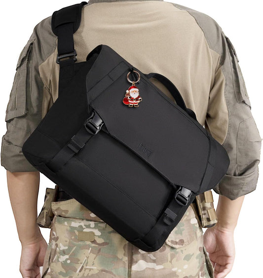 1TG Messenger Bag for Men,Laptop Bag 15.6 Inch Tactical Waterproof Nylon Crossbody Shoulder Briefcase Satchel Office Work School Travel Bag with Shoulder Strap