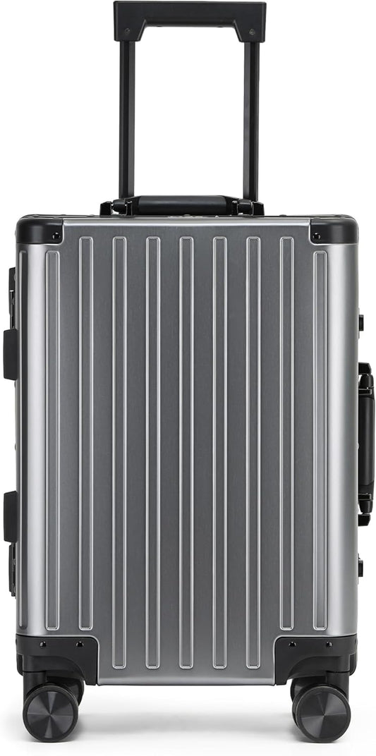 YYW All aluminum-magnesium Carry-On Luggage 24 Inch,Airline Approved Lightweight Suitcase with TSA Lock and Silent Wheels,Suitable for business travel (gunmetal gray, 24in)