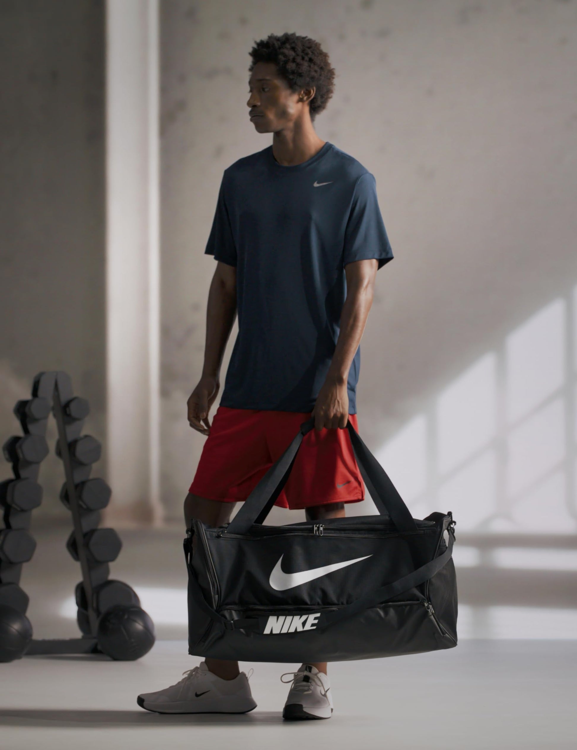 Nike Unisex Brasilia 9.5 Training Duffel Bag (Large, 95L), Black/Black/White, MISC