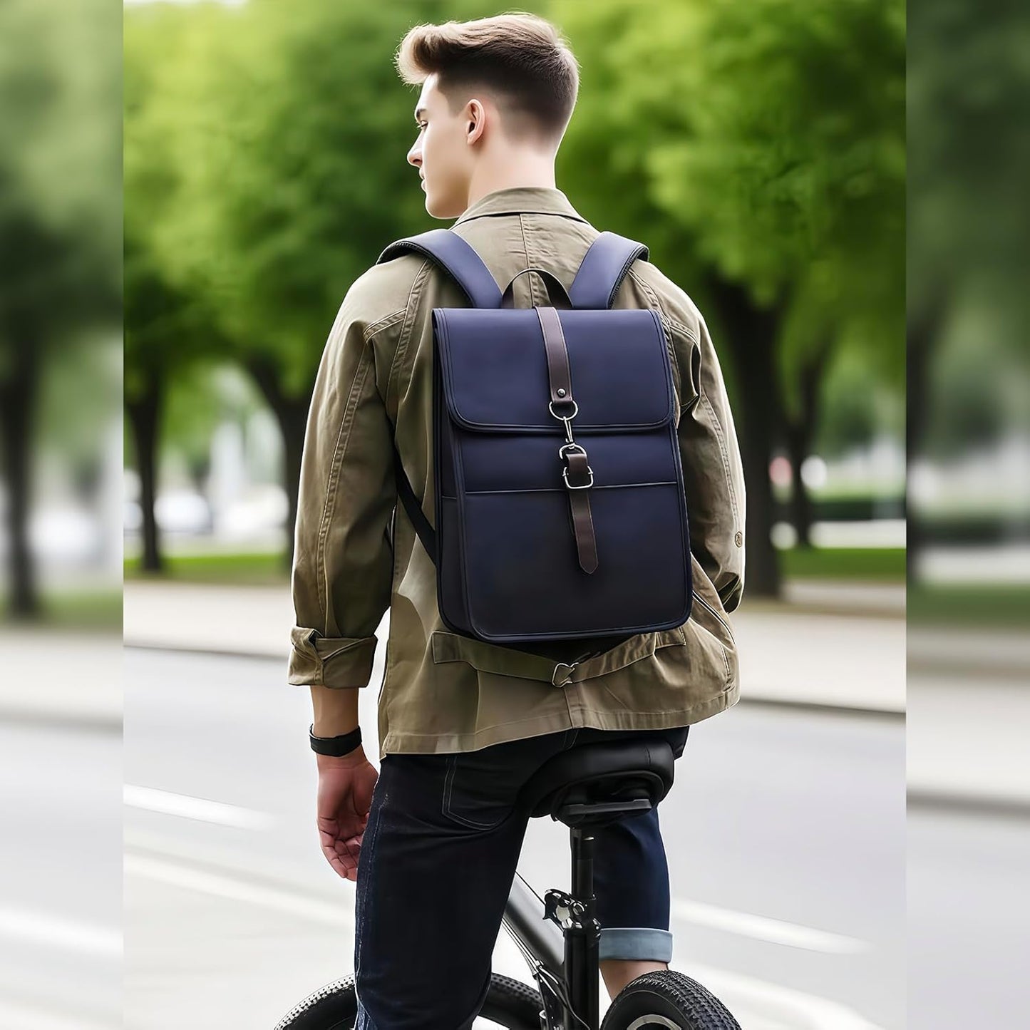 Chic Backpack For Men 14 Inch Laptop Computer Pc Bags Elegant Executive Business Compact Waterproof Backpack For Airport Travel Office Mochila