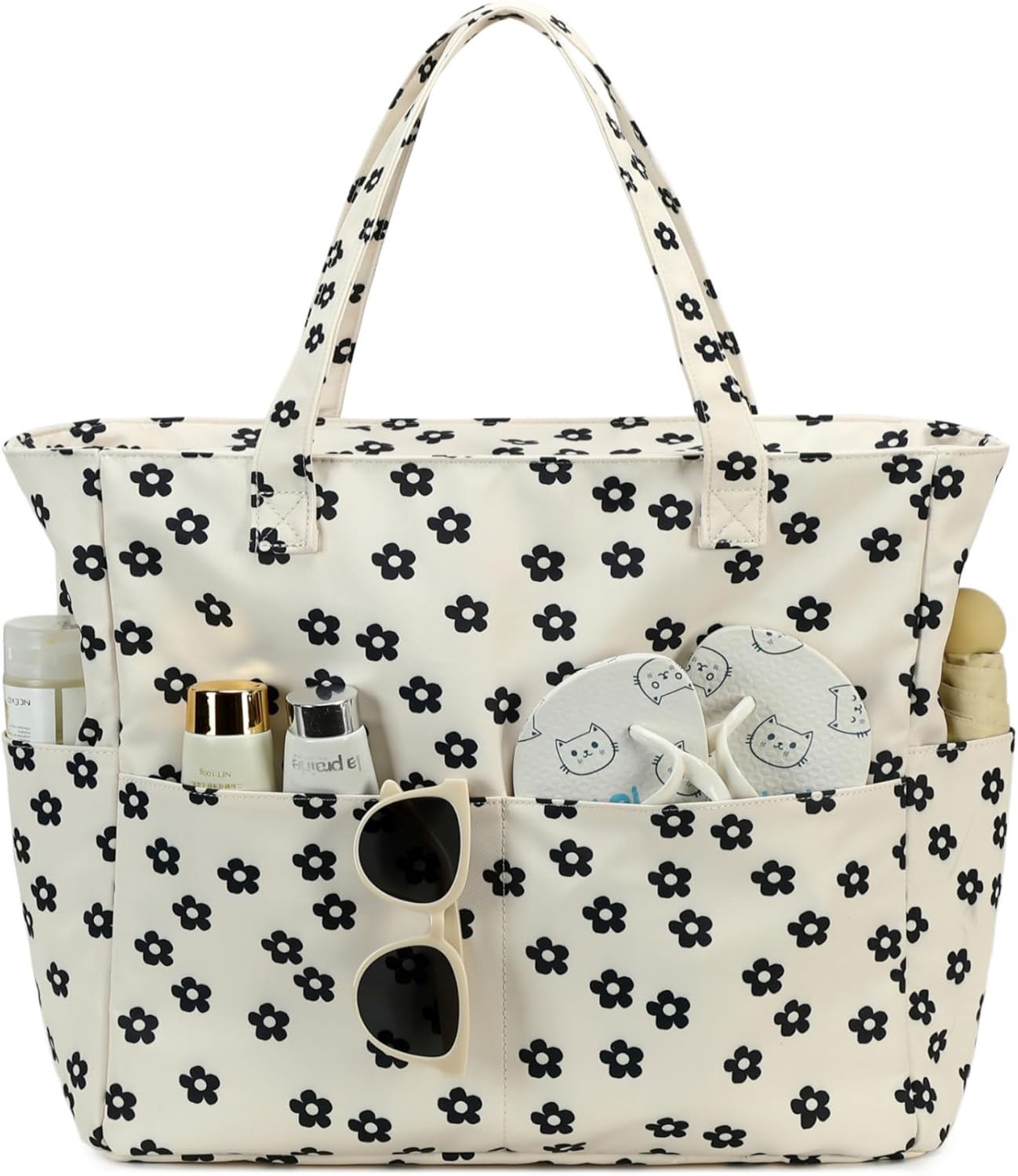 Bluboon Waterproof Beach Tote Pool Bags for Women Ladies Extra Large Carry On Bag With Wet Compartment for Weekender Travel