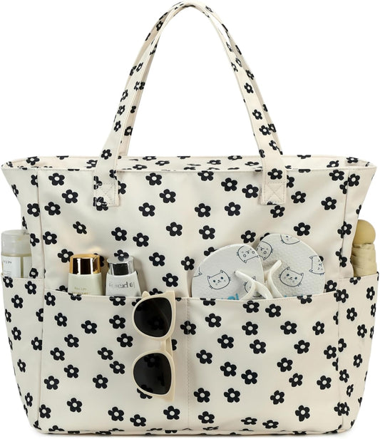 Bluboon Waterproof Beach Tote Pool Bags for Women Ladies Extra Large Carry On Bag With Wet Compartment for Weekender Travel