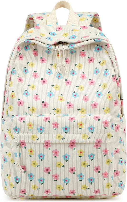 School Backpack for Teen Girls Bookbags Elementary High School Corduroy Laptop Bags Women Travel Daypacks