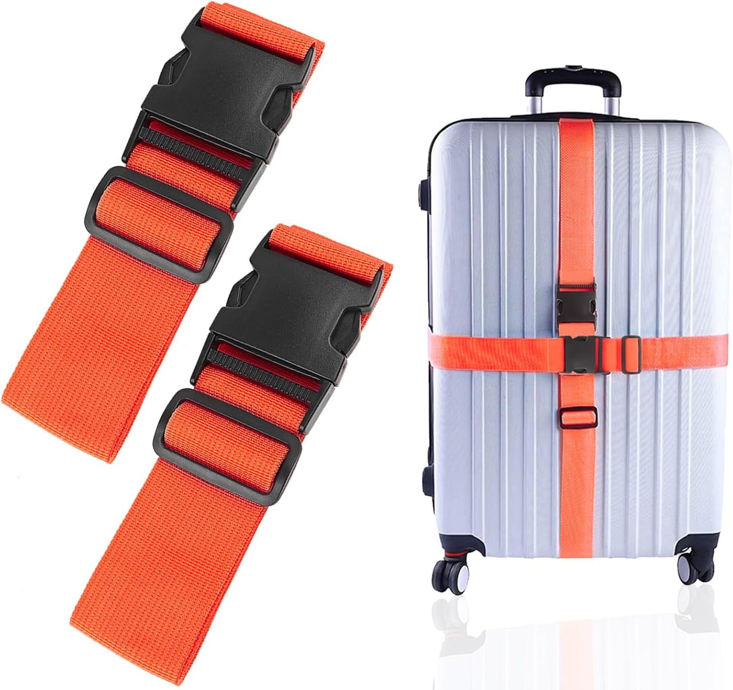 2Pcs Luggage Straps for Suitcase Travel Accessories TSA Approved, 80In Long Belts to Keep Your