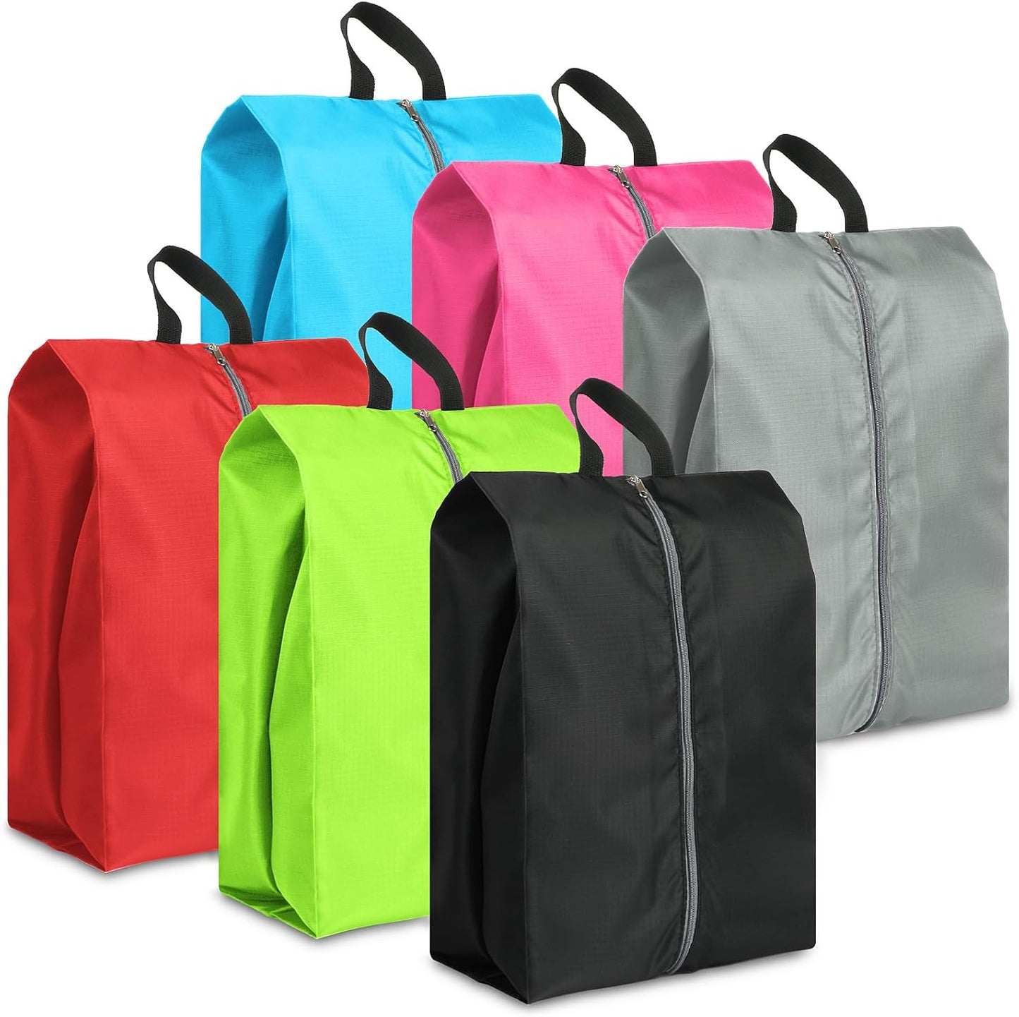 Shoe Bags for Packing, Set of 6 Large Colorful Waterproof Portable Shoe Bags with Zipper - Travel