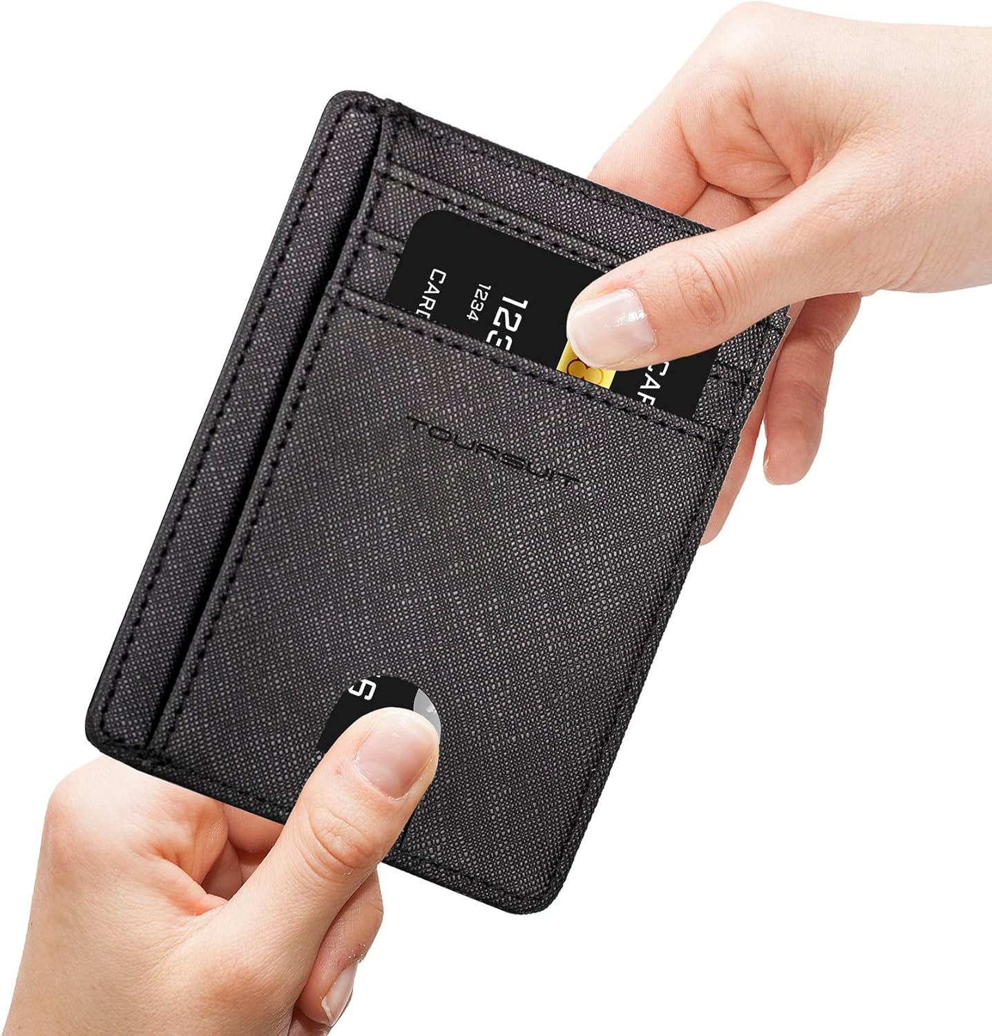 TOURSUIT Travel Minimalist Slim Front Pocket Wallet for Men Women, RFID Blocking Credit Card Holder