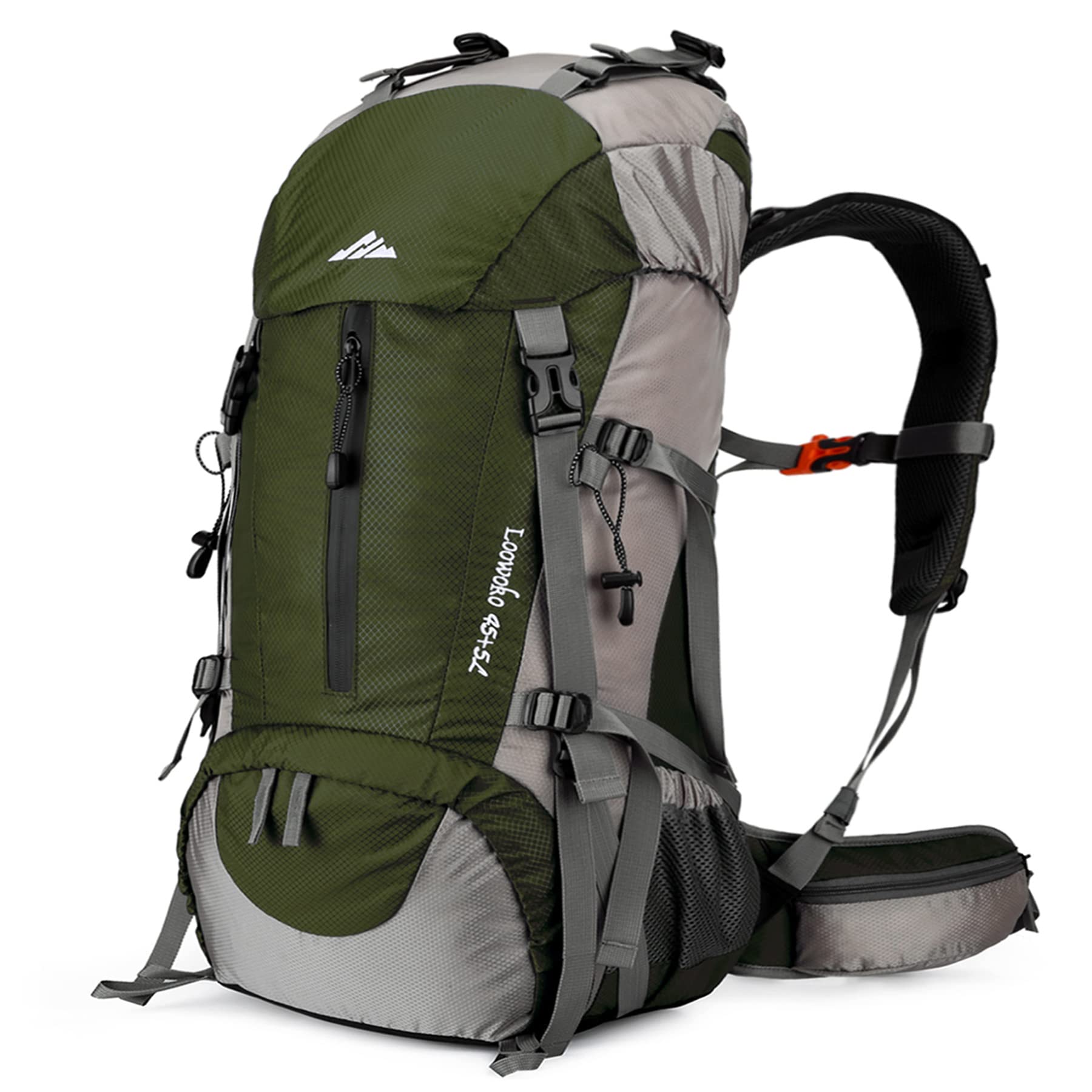Loowoko 50L Hiking Backpack with Rain Cover for Both Men and Women