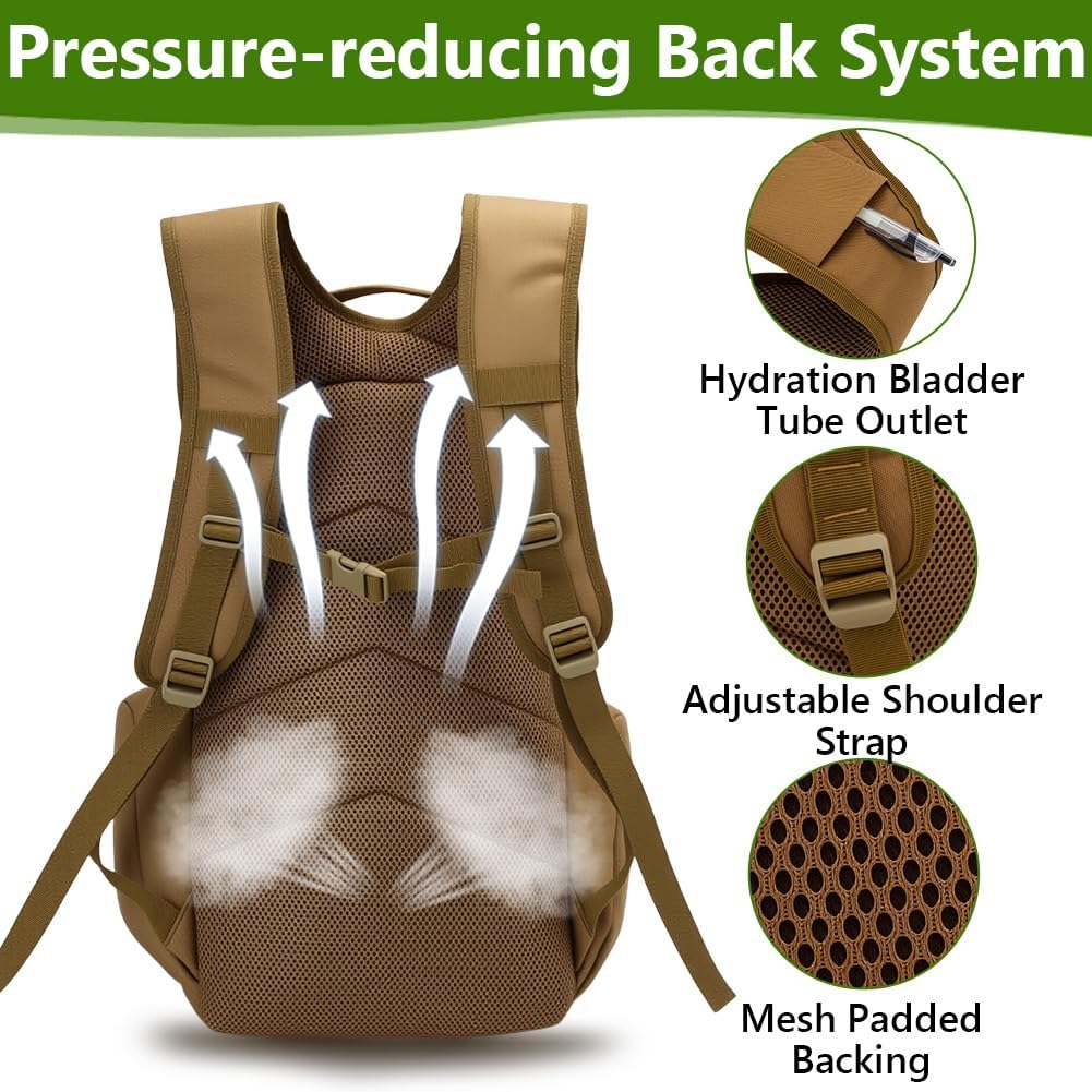 lyrlody Hiking Backpack,Camping Backpack, Hiking Daypack with Rain Cover with 2L Water Bladder