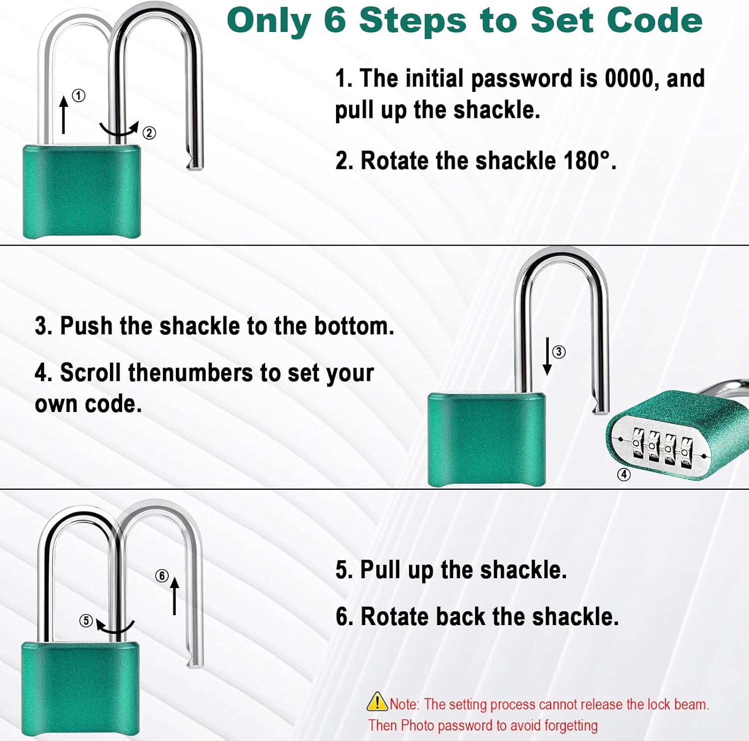 2pcs Combination Lock, 4-Digit Heavy Duty Combo Lock, Combination Padlock Outdoor Waterproof Gate