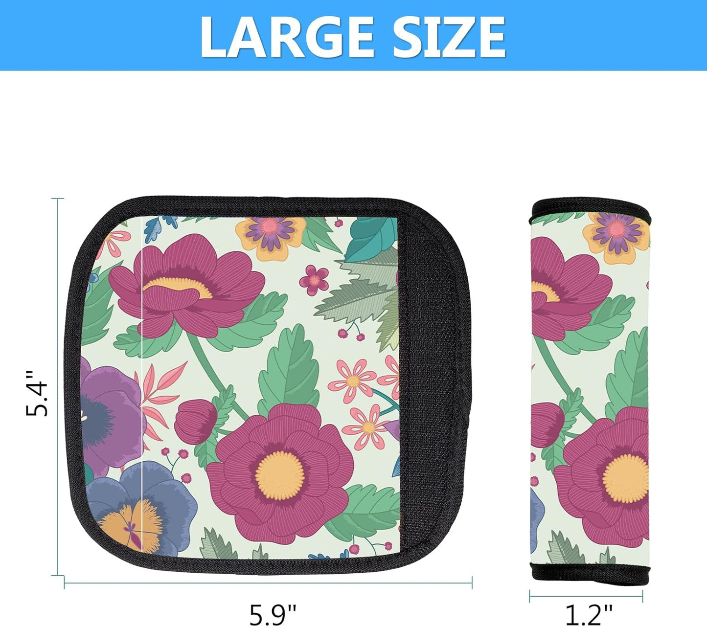 Luggage Handle Wrap 3Pcs Suitcase Identifier - Flower Bag Strap Wrap Cover for Bogg, Easy