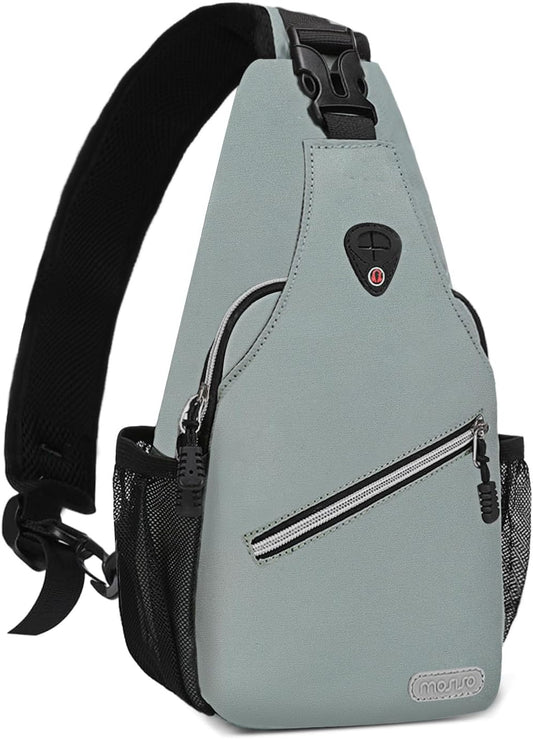 MOSISO Mini Sling Backpack,Small Hiking Daypack Travel Outdoor Casual Sports Bag, Sage Green