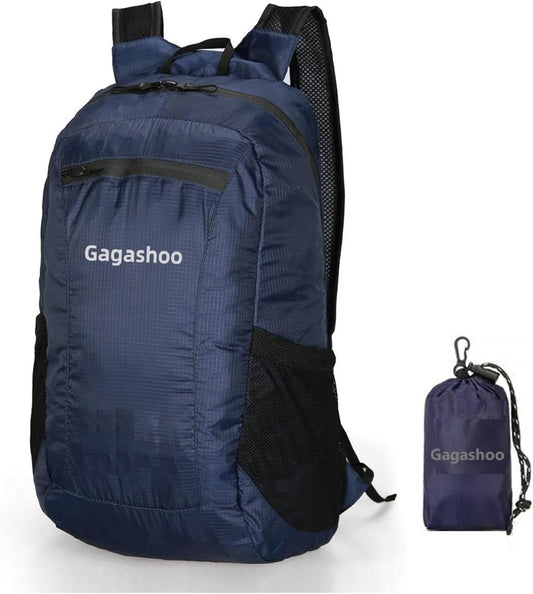 Small Foldable Hiking Daypack Packble Skin Casual Backpack Camping Cycling Travel Outdoor Day Bags Useful (Dark Blue)
