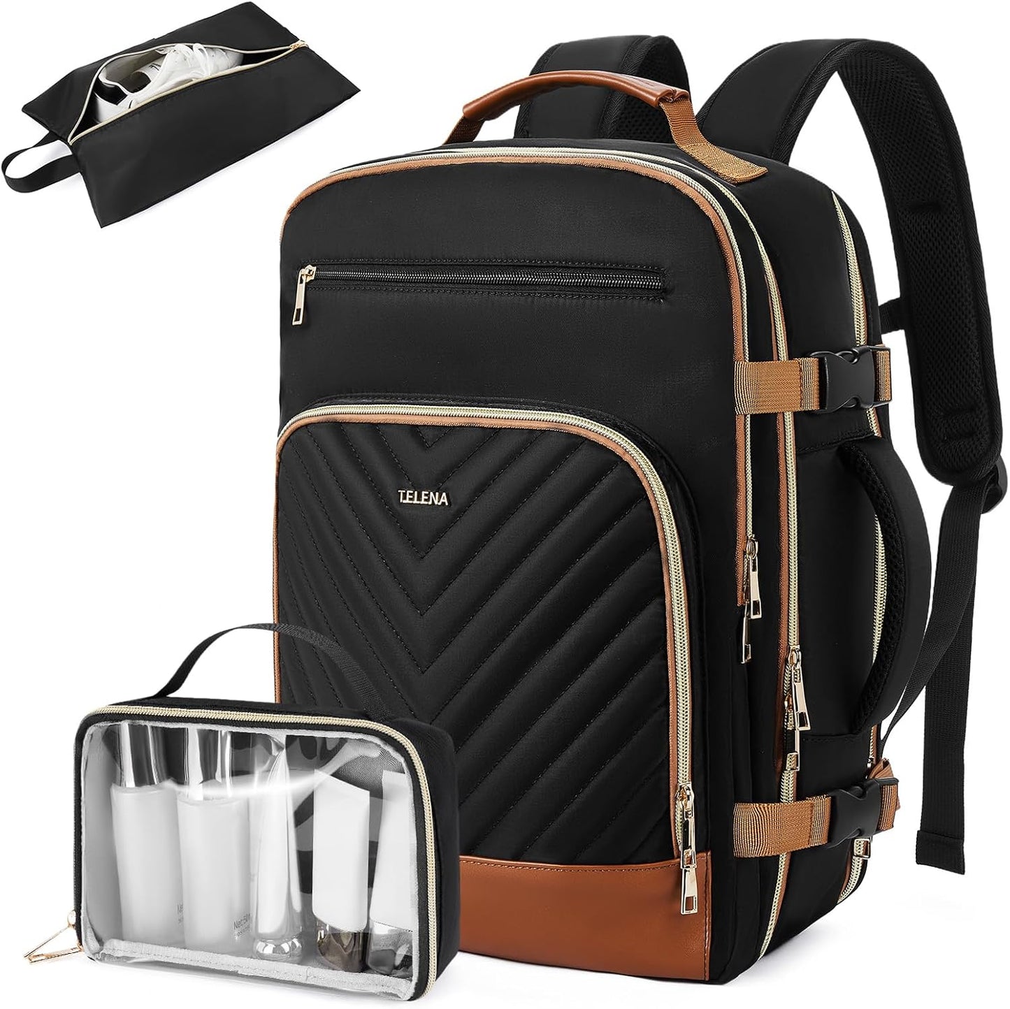 Telena Travel Backpack for Women, 15.6 inch Laptop Backpack TSA Carry on Backpack Personal Item