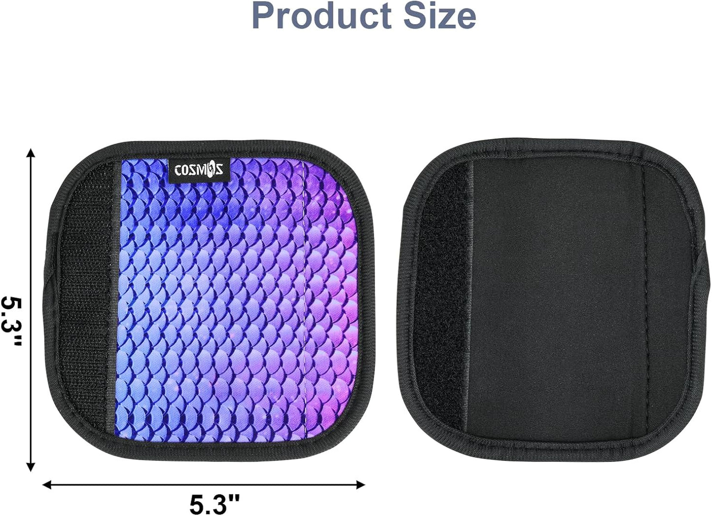 Cosmos 4 Pcs Luggage Handle Wraps Soft Neoprene Grip Handle Cover Detachable Luggage Identifier for Luggage Suitcase Travel Bag Trolley Case Travel Accessories (Pattern - 2 Scales + 2 Marble)