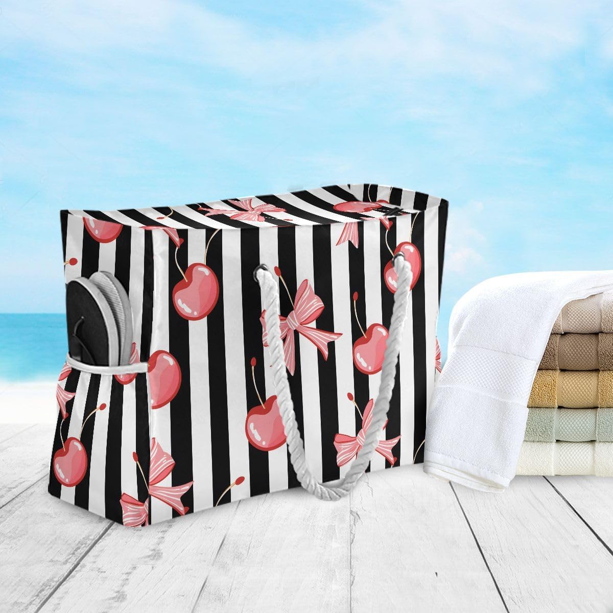 senya Large Beach Bags Totes Swim Canvas Tote Shoulder Bag Water Resistant Bags for Gym Travel Daily