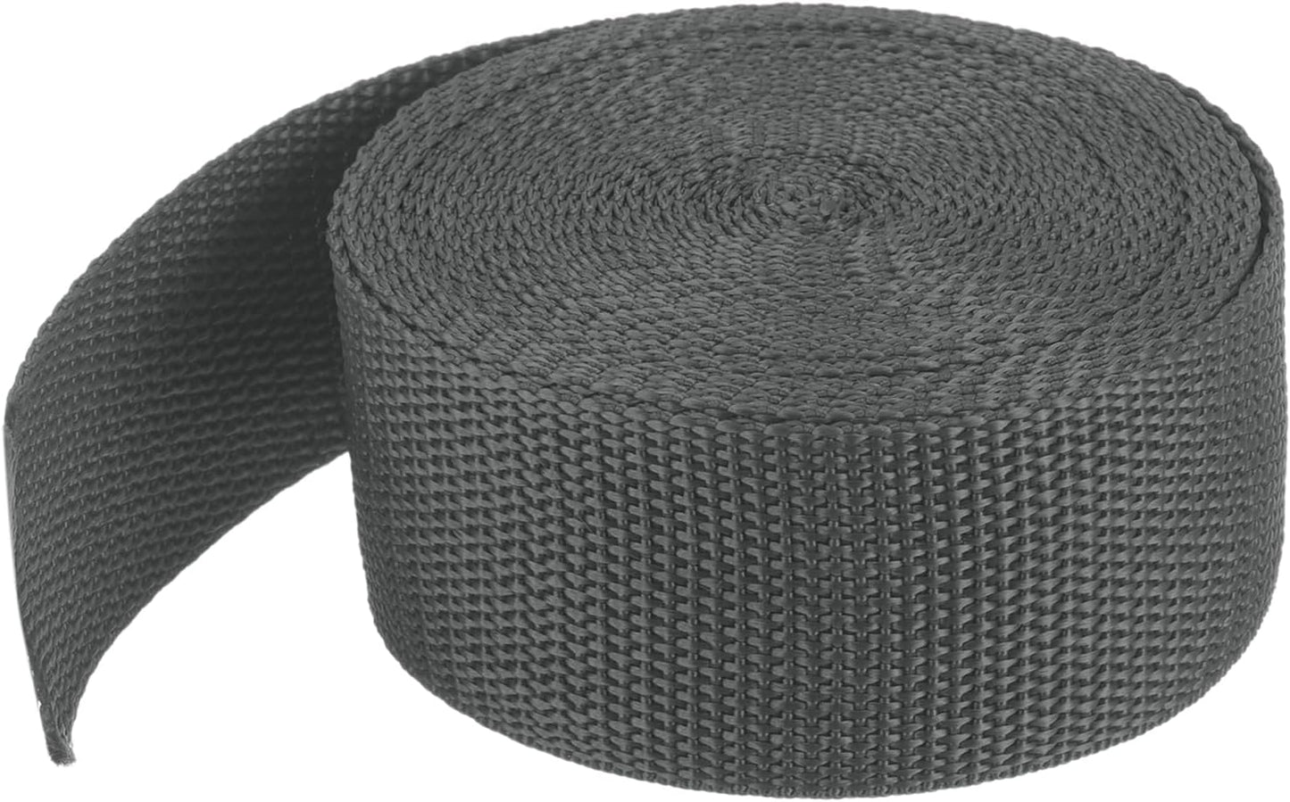 MECCANIXITY Lightweight Polypropylene Webbing Strap 1 1/2" 5 Yard Backpack Strapping Band Dark Grey for Outdoor Luggage Cargo Straps