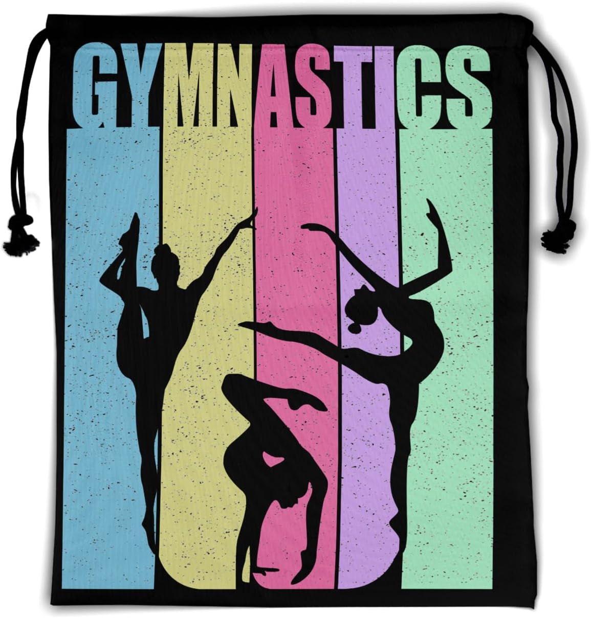 Vintage Colorful Gymnastics Grip Bag Gymnast Women Gym Drawstring Bag Decor Athlete String Bag