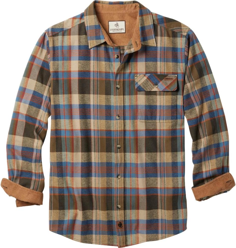 Legendary Whitetails Men's Flannel Shirt Long Sleeve Button Down 100% Cotton
