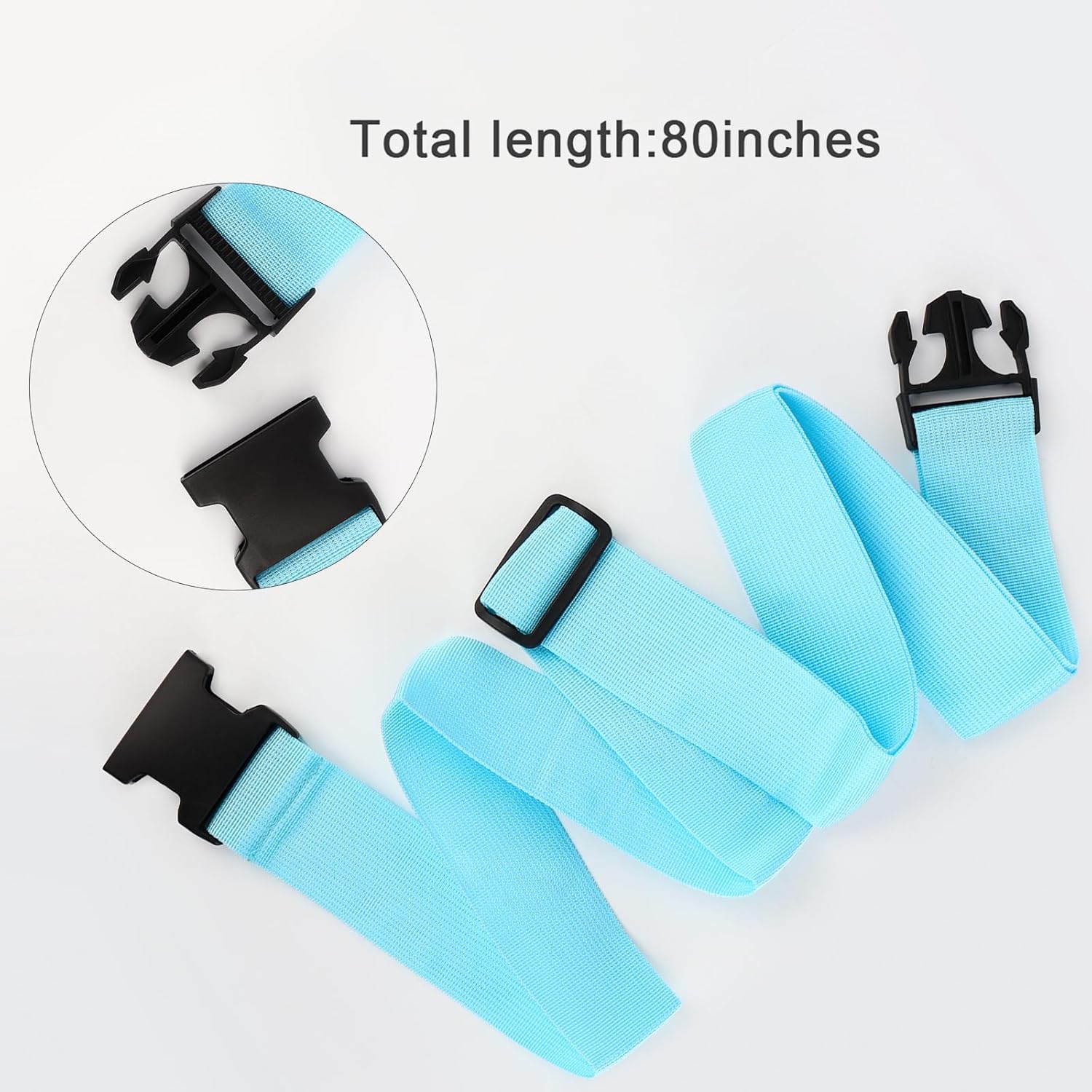 2Pcs Luggage Straps for Suitcase Travel Accessories TSA Approved, 80In Long Belts to Keep Your