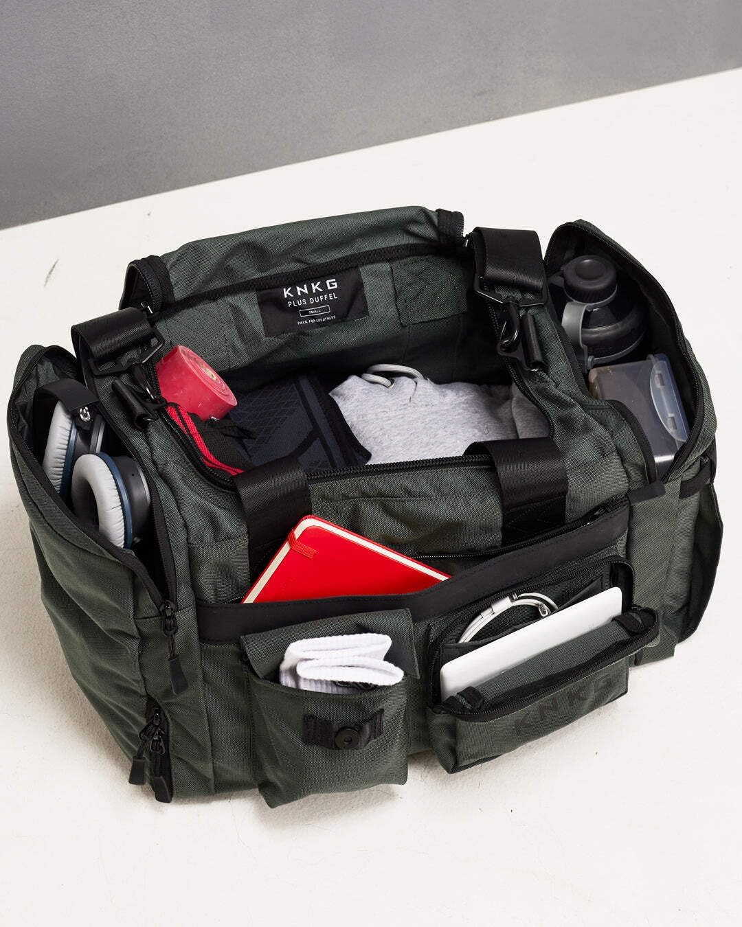 PLUS 63L Large Duffel Bag – Spacious, Durable Gym Bag with Dual Shoe Storage, Multiple Compartments & YKK Zippers for Fitness & Travel - Charcoal