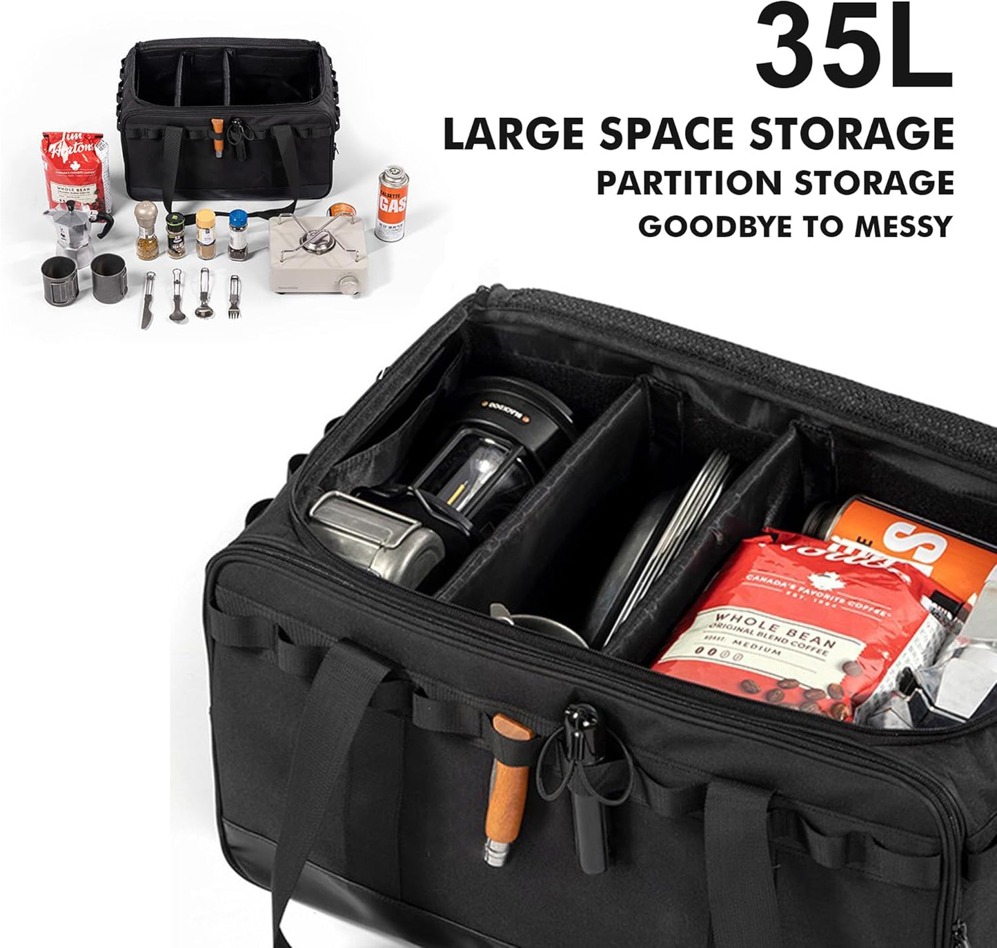 35L Camping Bag,Tactical Duffle Bag with Waterproof Bottom,Shoe Bag for Travel/Outdoor with 3