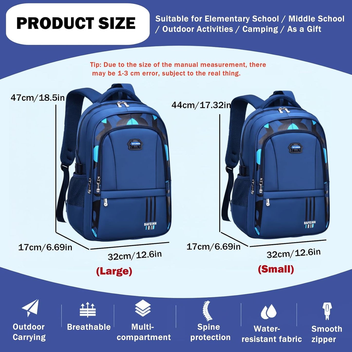 Mildame Kids Backpack for Boys, Camo School Backpacks for Middle Elementary School, Camouflage