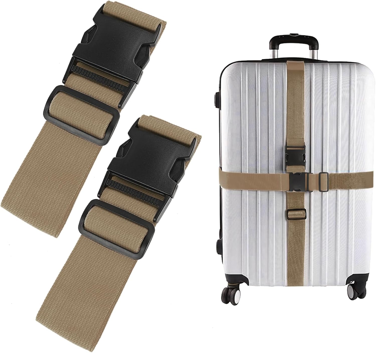 2Pcs Luggage Straps for Suitcase Travel Accessories TSA Approved, 80In Long Belts to Keep Your