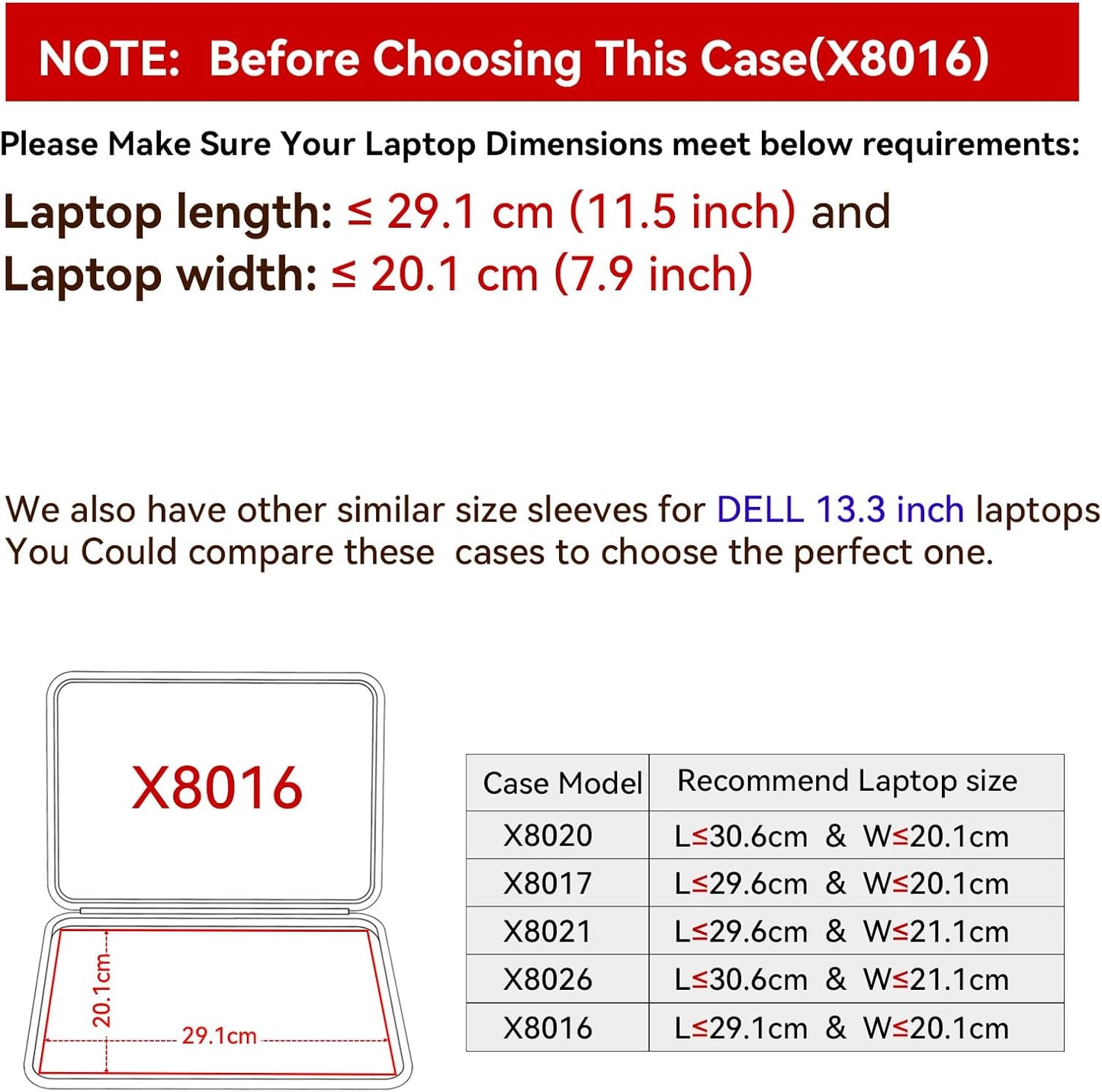 Smatree Hard EVA Protective Sleeve Compatible for 13.3 inch Dell Pro 13 Premium (PA13250), for 13 inch DELL Latitude 7350/7320 Detachable, for 12 inch DELL Latitude 7230 Rugged Extreme Tablet (X8016)