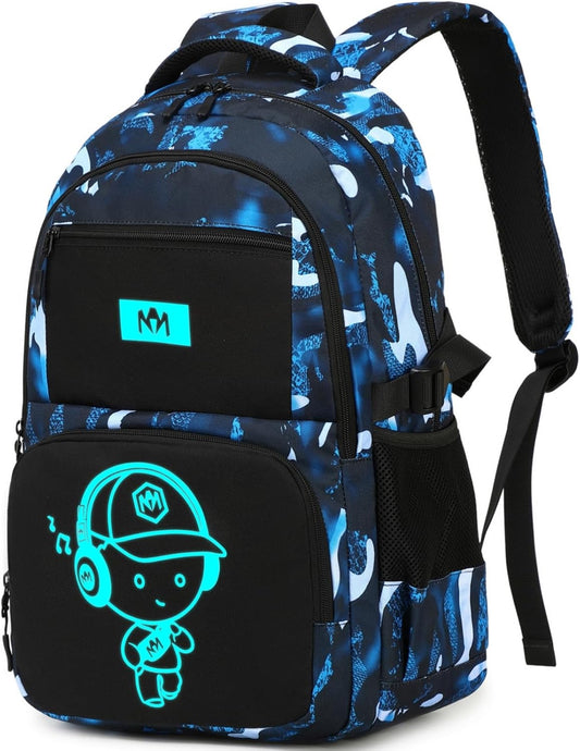 Bluboon Kids Backpack Boys Camo Bookbag Teens Elementary School Bag Daypack Travel Back Pack Middle school (Camo-boy)