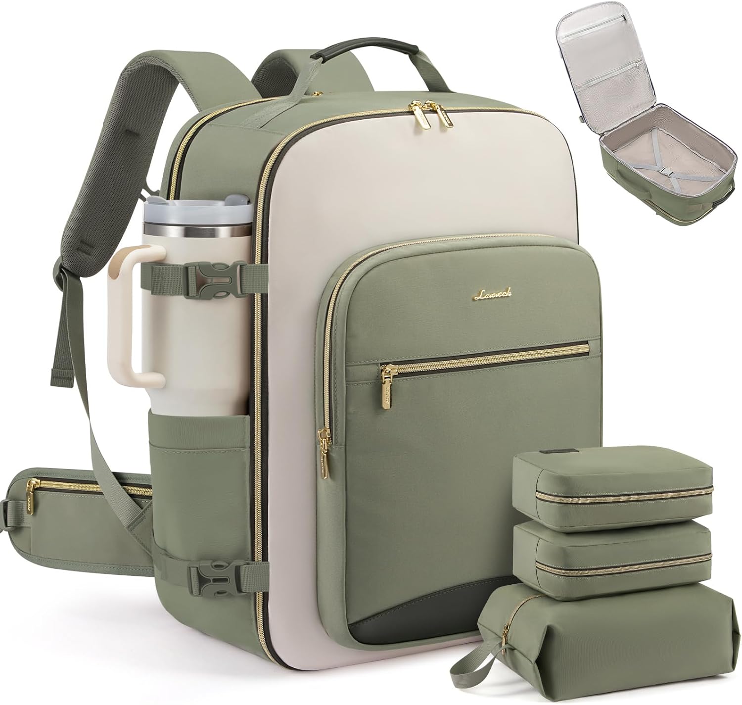 LOVEVOOK 56L Travel Backpack for Women & Men, Airline Approved Carry On Luggage with 3 Packing