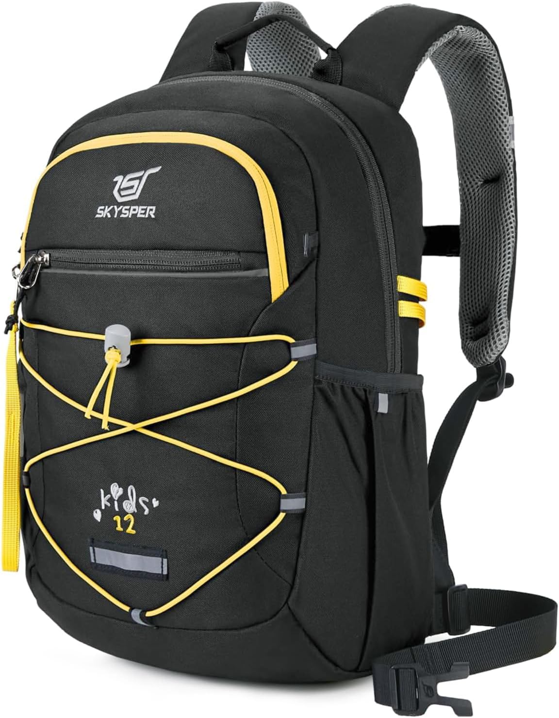 SKYSPER Kids Backpack 12L Children School Bag Child Boy Girl Pack Ages 4-8 for Traveling Day Trips Classes Camping(Black)