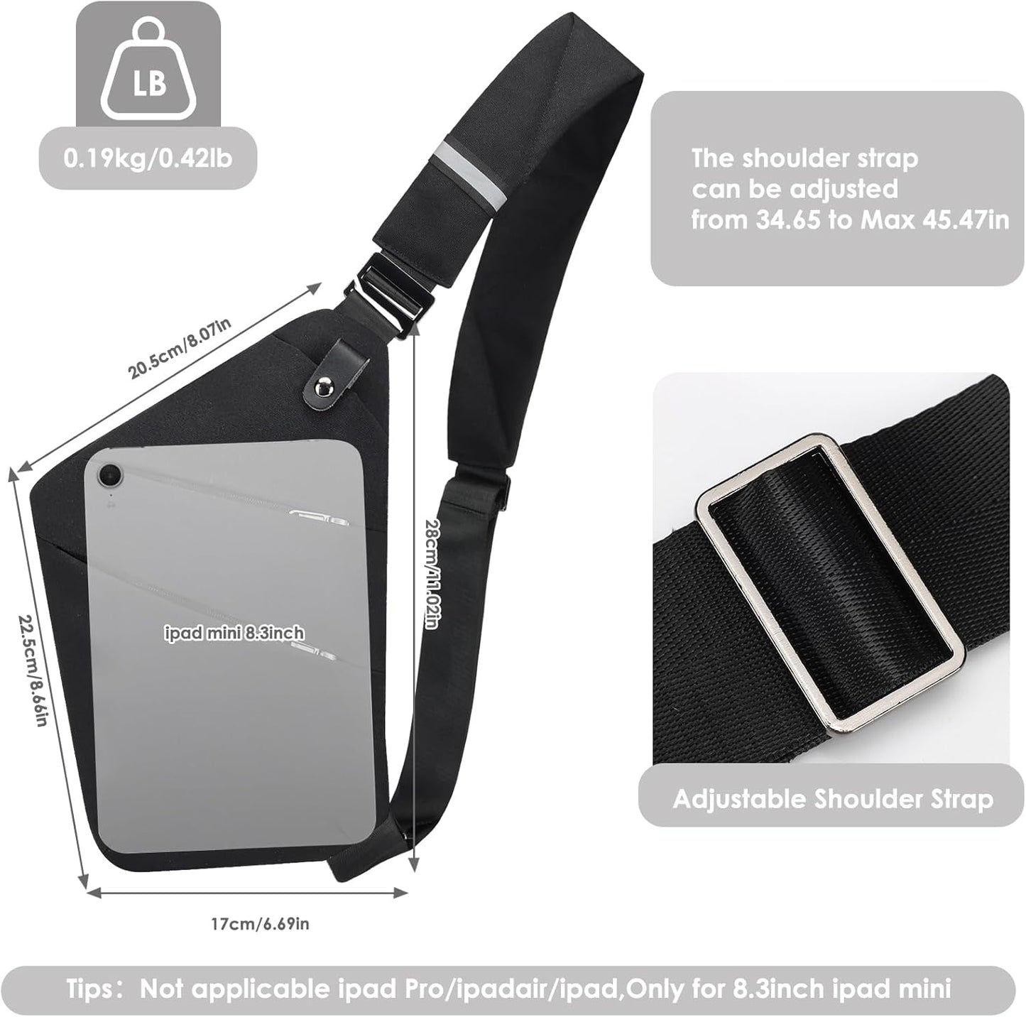 Sling Bag Anti-Theft Crossbody Bag for Women Men Sling Backpack Multipurpose Travel Essentials Hiking Chest Bag Daypack