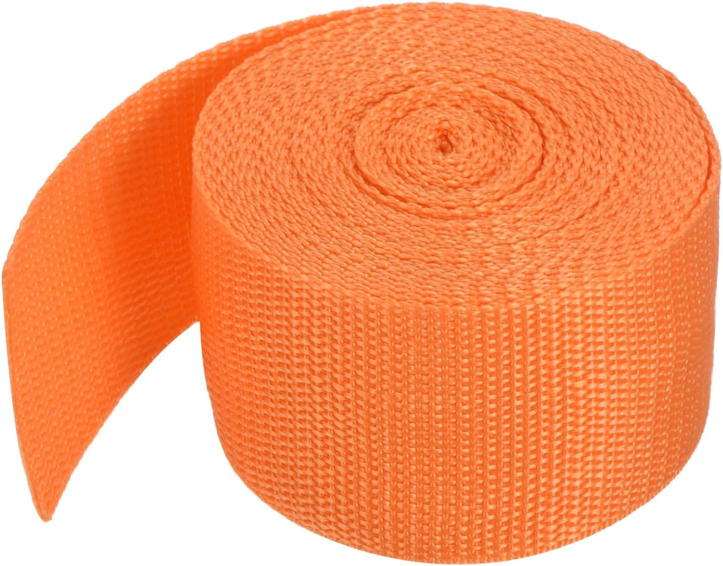 MECCANIXITY Lightweight Polypropylene Webbing Strap 2" 5 Yard Backpack Strapping Band Light Orange for Outdoor Luggage Cargo Straps