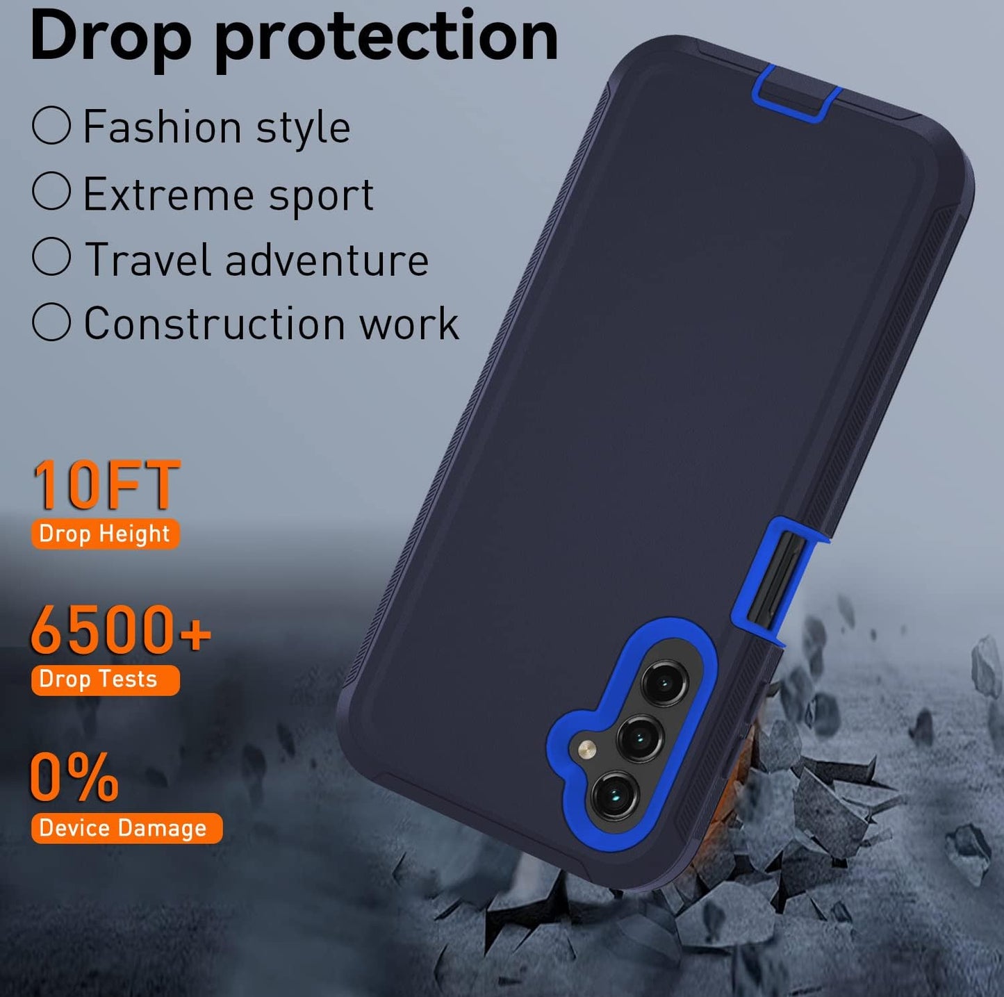 for Samsung Galaxy A14 5G case,A14 5G Heavy Duty case,[Military Grade Protective ][Shockproof] [Dropproof] [Dust-Proof], ONLY Fit Galaxy A14 5G Phone (Dark Blue)