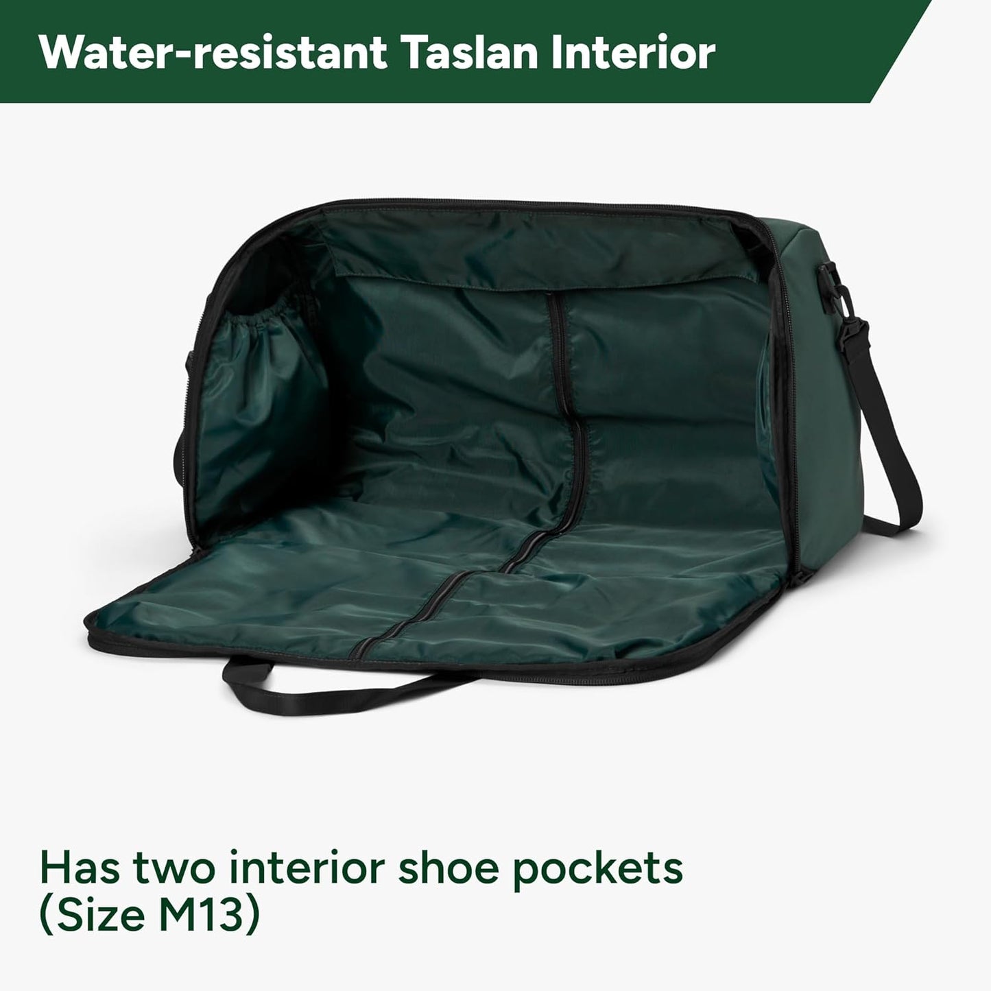 Halfday Convertible 2-in-1 Garment Duffel Weekender Bag 45L | Wrinkle-Free Travel, Hanging Suit Compartment, Shoe Pockets, Trolley Sleeve. Durable & Water-Resistant Carry-On, Hunter