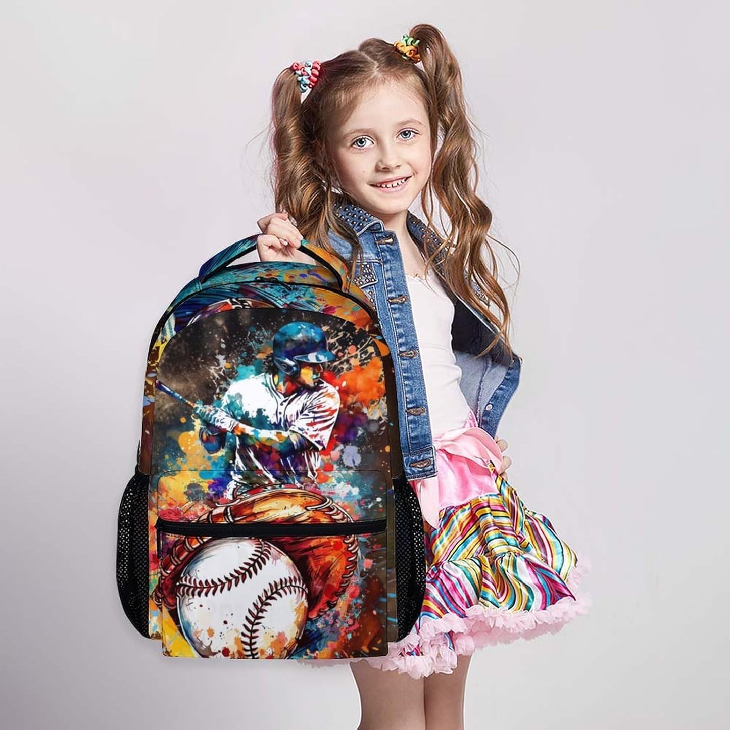 Kids Backpack for Boys, Baseball Backpacks Gifts for Children Students, 17'' Lightweight Baseball
