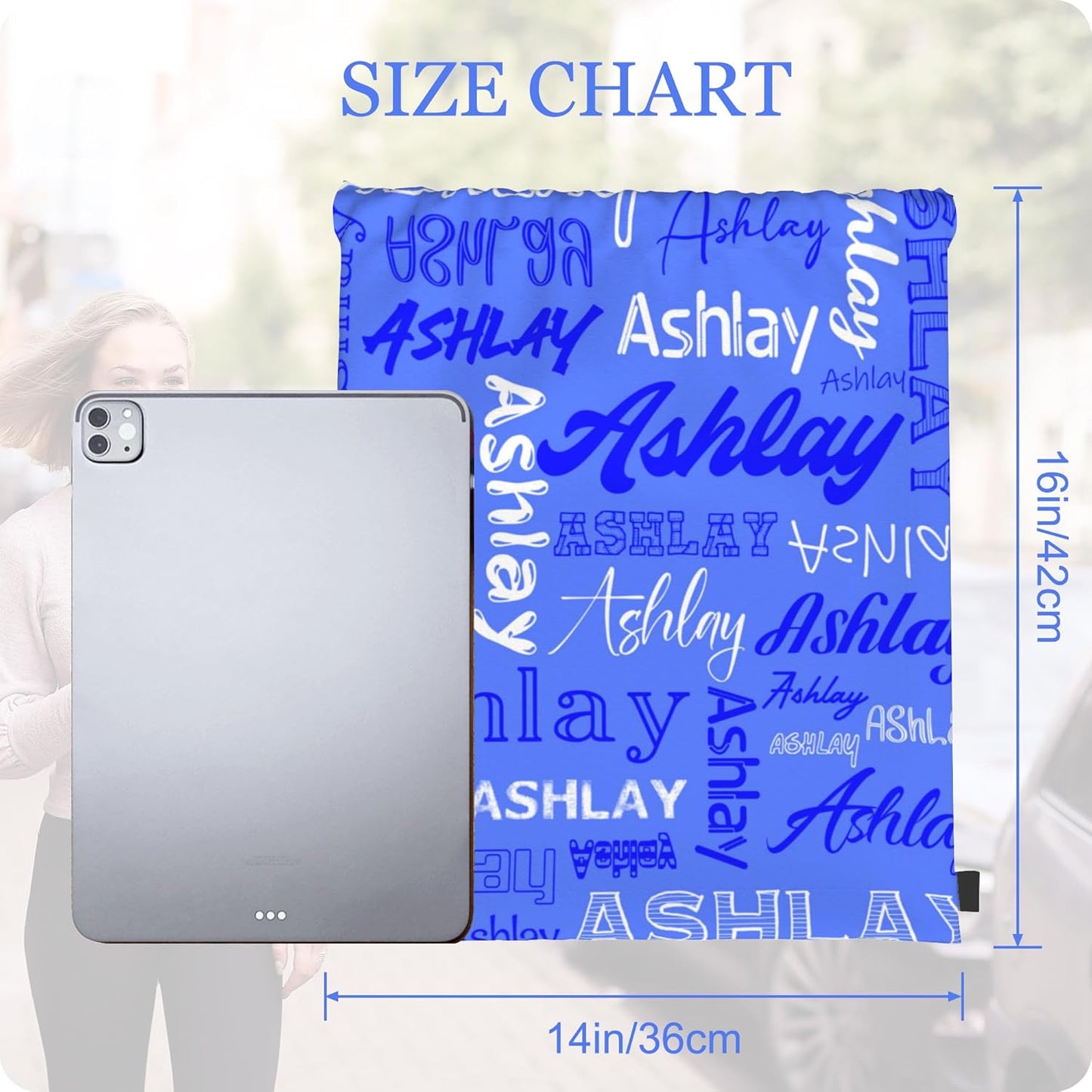 Personalized Drawstring Bag with Your Name Drawstring Backpack for Men Women Small Gym Beach Shopping Sport Yoga Bag (Custom Name-2)