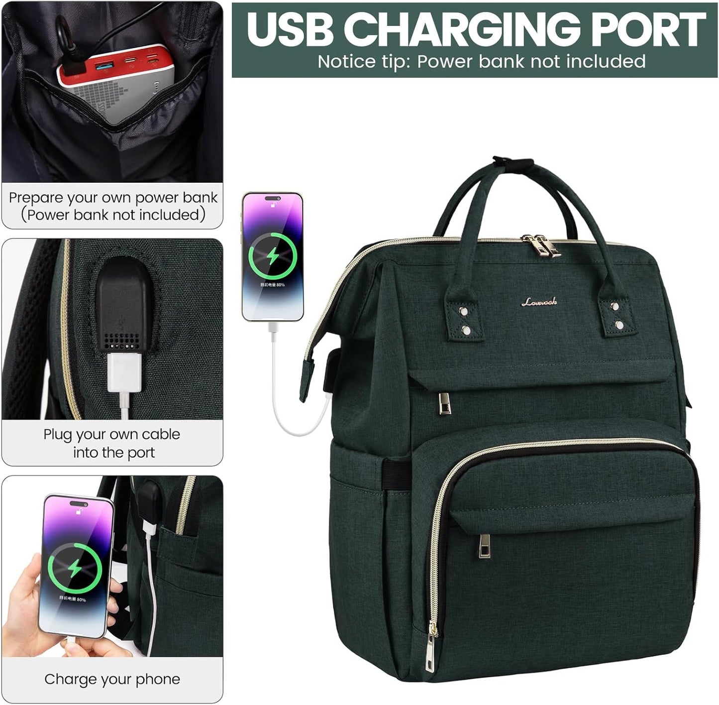LOVEVOOK Laptop Backpack for Women,18 Inch Professional Womens Travel Backpack Purse Computer