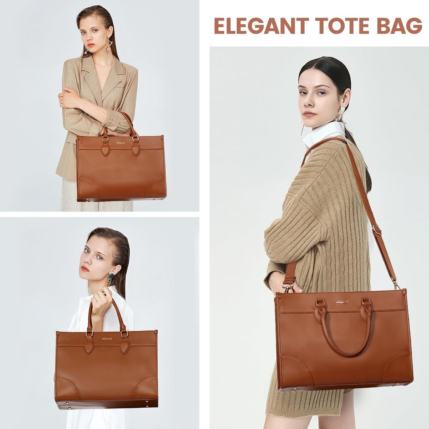 LOVEVOOK Laptop Bag for Women 15.6 lnch,Waterproof Laptops Tote Bags for Womens,Professional Work Bags for Women with Cup Holder,Large Laptop Purse Computer Briefcase Office Teacher Clutch Bag,2 PCS