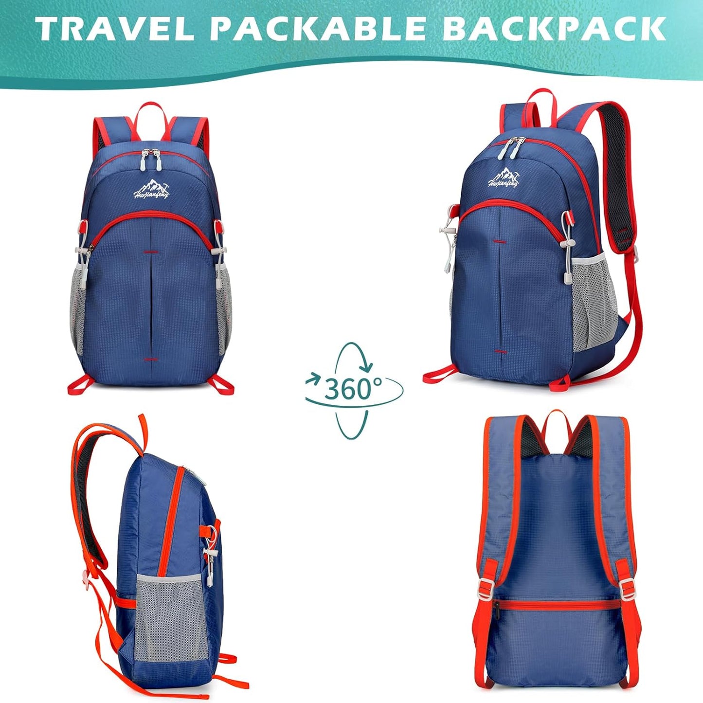 20L Small Hiking Backpack, Lightweight Foldable Daypack Water-resistant Travel Camping Packable Backpack