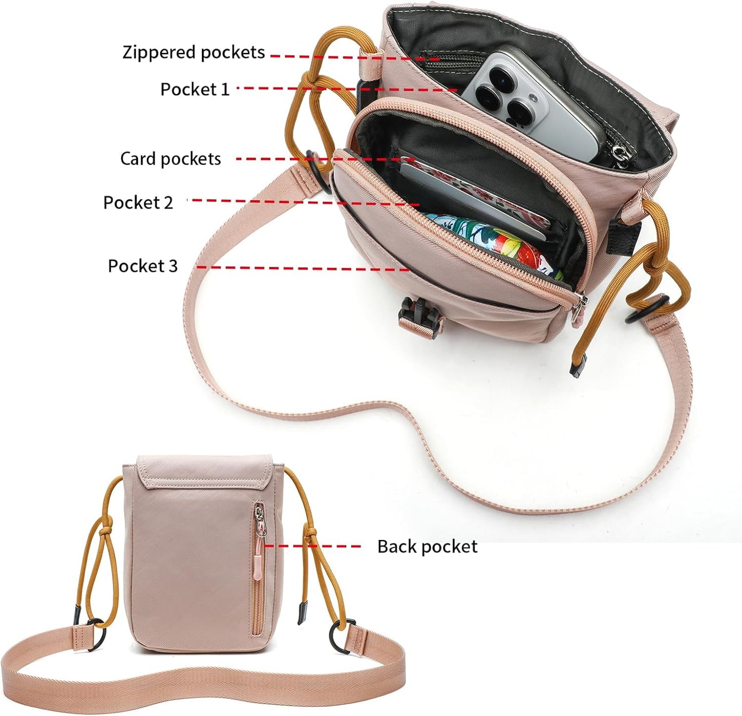 Small Messenger Crossbody bag Shoulder bag for Men Women Sling bag Purse for Work Travel