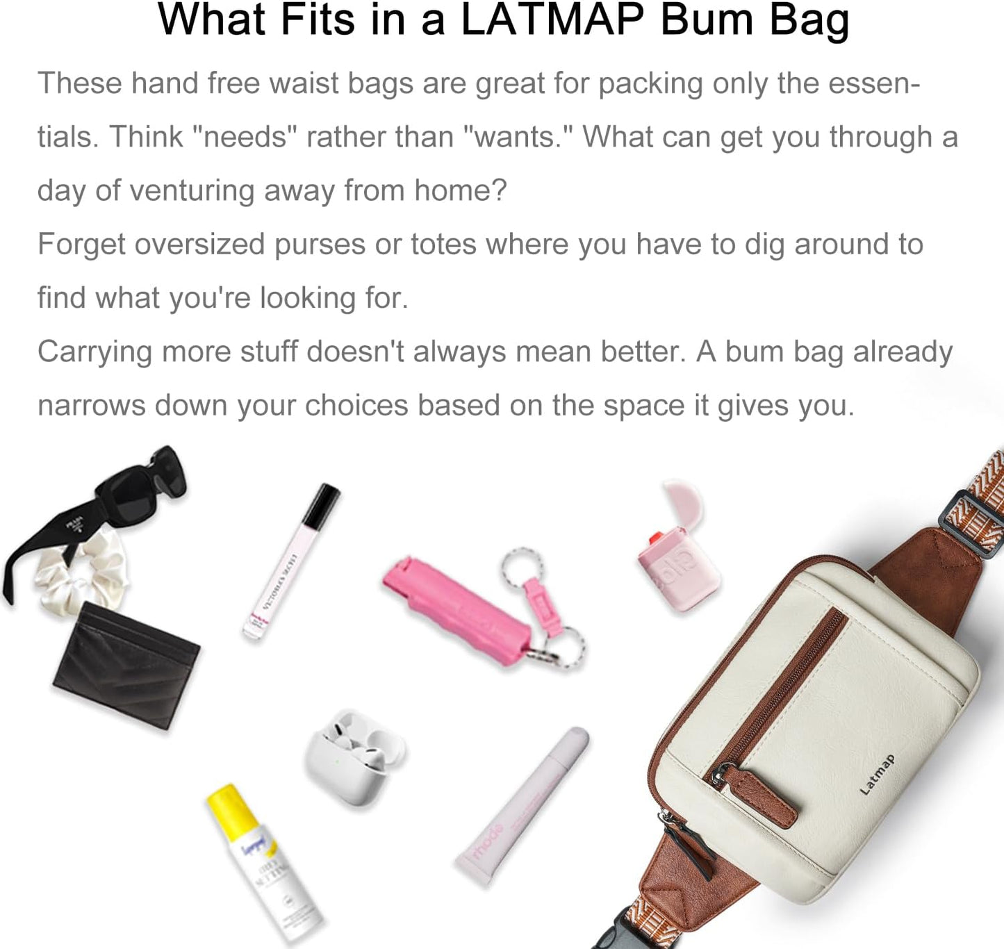 3L TRIPLE ZIP Fanny Packs Belt Bag For Women Men Crossbody Waist Pack Sling Chest Bum Travel Bag