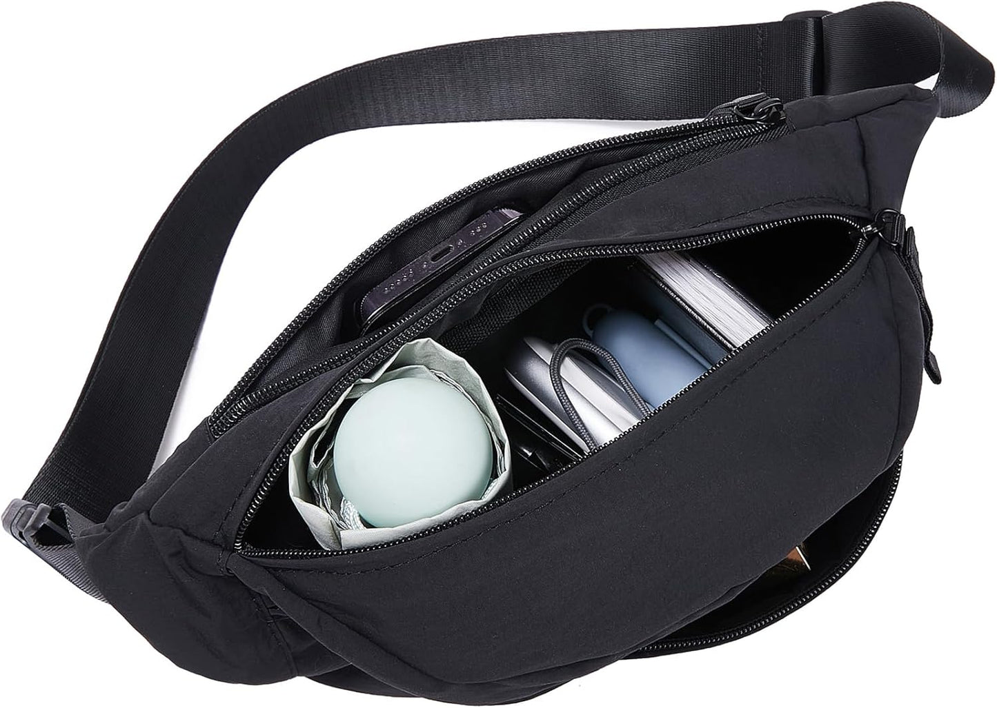 Women Sling Bags Girl Fanny Pack Crossbody Handbag Men Shoulder Bag Unisex Classic Nylon Waist Packs Purse Hiking Chest Bag, Easy Carry Any Phone,Wallet