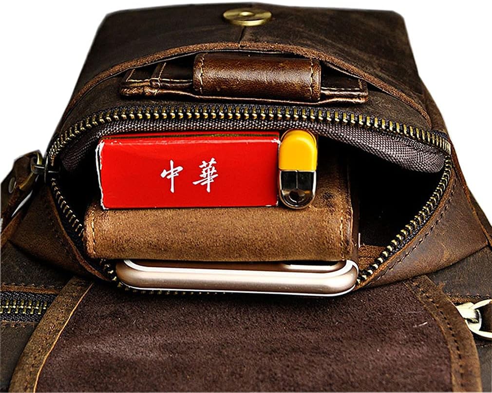 Leather Waist Pack Drop Leg Bag for Men Women Belt Bumbag Multi-Purpose Motorcycle Bike Outdoor